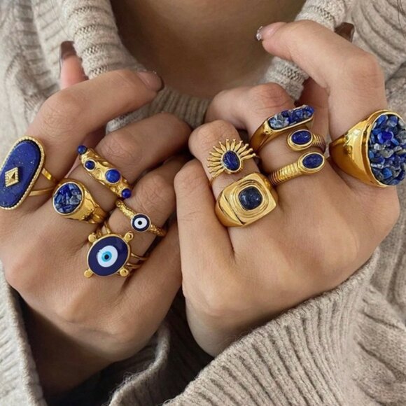 Anthropologie Jewelry - Gold Evil Eye Ring Q421